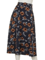 カラーフラワーサーキュラースカート/ネイビー