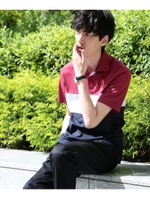 カラー切替ポロシャツ [ メンズ ポロシャツ ボーダー ]/ボルドー(064)