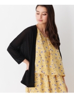 ガーゼ天竺トッパーカーディガン/ブラック(019)