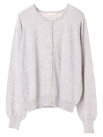 ガンガンカーディガン(クルーネック)/杢グレー