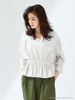 キュプラコットンギャザープルオーバー/ベージュ