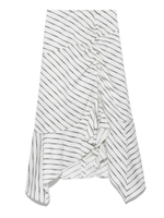 ギャザーラッフルロングスカート/WHT