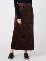 クラッシュベロアロングスカート/BRN