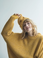 クルーネックミックスニット/YEL