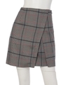 グレンチェックスリットミニスカート/ネイビー