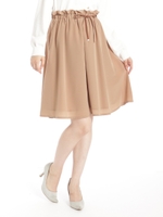 グログランリボンギャザースカート/ベージュ