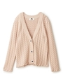 ケーブルジャケットカーデ/ピンク