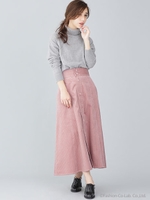 コーデュロイロングスカート/Lピンク