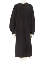 サイドスリットスウェットワンピース/ブラック