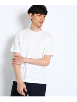 サイドパネルボーダーTシャツ [ メンズ Tシャツ ]/ホワイト(001)