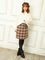 サイドベルトシャギーチェック柄台形/スカート/ベージュ/チェック