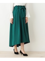 サッシュリボンイレヘムスカート/ダークグリーン(023)