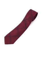 サテンモガドール チェック タイ[ メンズ ネクタイ ]/ボルドー(264)