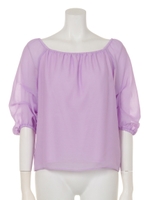 ボリュームスリーブオフショルブラウス/ラベンダー