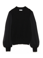 シフォンスリーブニット/BLK