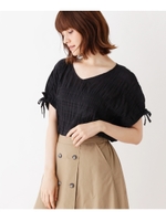 シャーリングワッシャーブラウス/ブラック(019)