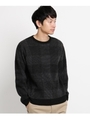 シャドウチェックニットプルオーバー/ブラック(219)
