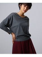 シルクウールカシミヤVニット/ダークグレー(013)