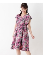 ジャカード風フラワーワンピース/ロイヤルパープル(182)