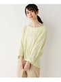 ジョーゼット袖口リボンブラウス/イエロー(032)