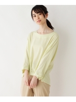 ジョーゼット袖口リボンブラウス/イエロー(032)