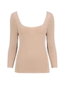 スキニック　ホット　G3933　7分袖トップ/ベージュ
