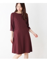 ストライプチェンジワンピ/ボルドー(364)