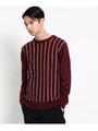 ストライプニット/ボルドー(364)