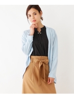 ストレッチブラウス×カーディガン SET/サックス(090)