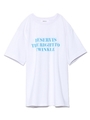 スリーブデザイン3段ロゴTシャツ/WHT