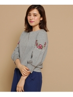 スリーブ刺しゅうプルオーバー/ライトグレー(911)