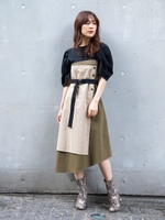 ダブルアシメワンピース/KHAKI