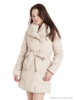 ダブルボタンダウンコート/ピンク