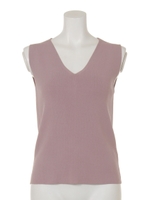 チェーンツキニットトップス/ピンク