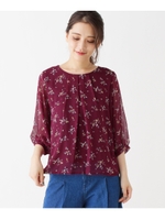 チェック&フラワープルオーバー/ボルドー(164)