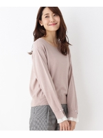 チュール×パールプルオーバー/ライトベージュ(051)