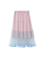 チュールティアードスカート/ライトブルー