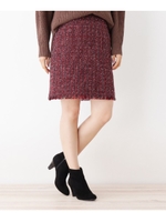 ツイードチェックミニスカート/レッド(462)