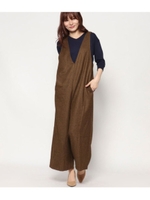 ツイード風オールインワン/ブラウン(015)