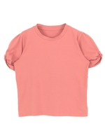 ツイストスリーブカットソーTシャツ/サーモンピンク