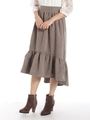 ティアード切替ミディスカート/モカ