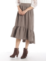 ティアード切替ミディスカート/モカ