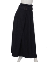 デニムラップマキシスカート/インディゴ