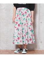 【Factor=】 ドット花柄スカート/ベージュ(005)