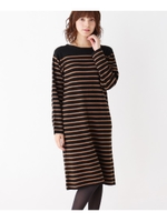 ナバルボーダーニットワンピース/ブラック(319)