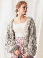 ニットショートガウン/L.GRY