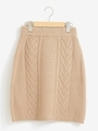 ハートケーブルミニスカート/ベージュ