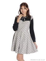 ハートフロッキーワンピース/グレー