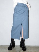 ハイウエストペンシルスカート/ブルー