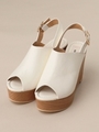 バックストラップウェッジサンダル/ホワイト